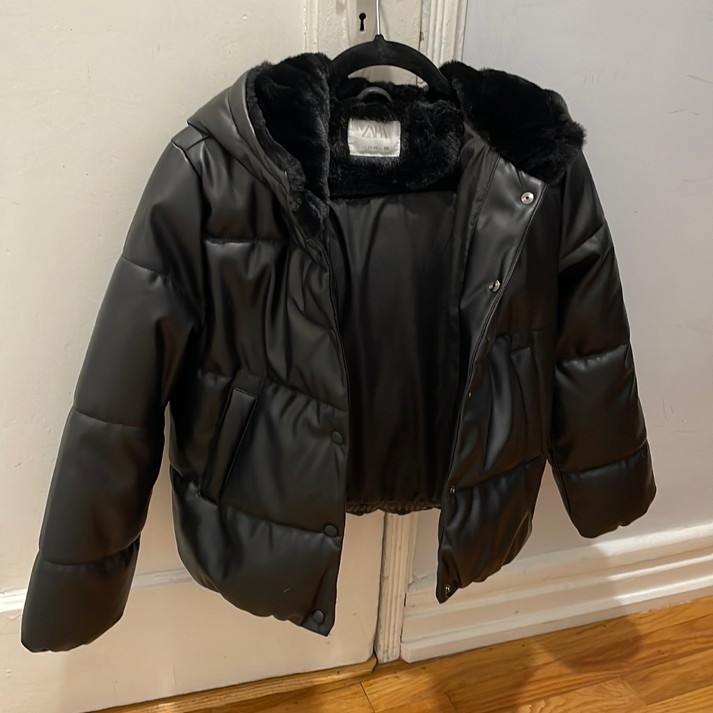 Zara kids Faux Leather Puffer size 11-12
